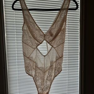 Victoria's Secret Cream Lace Vintage-Inspired Bodysuit/Lingerie